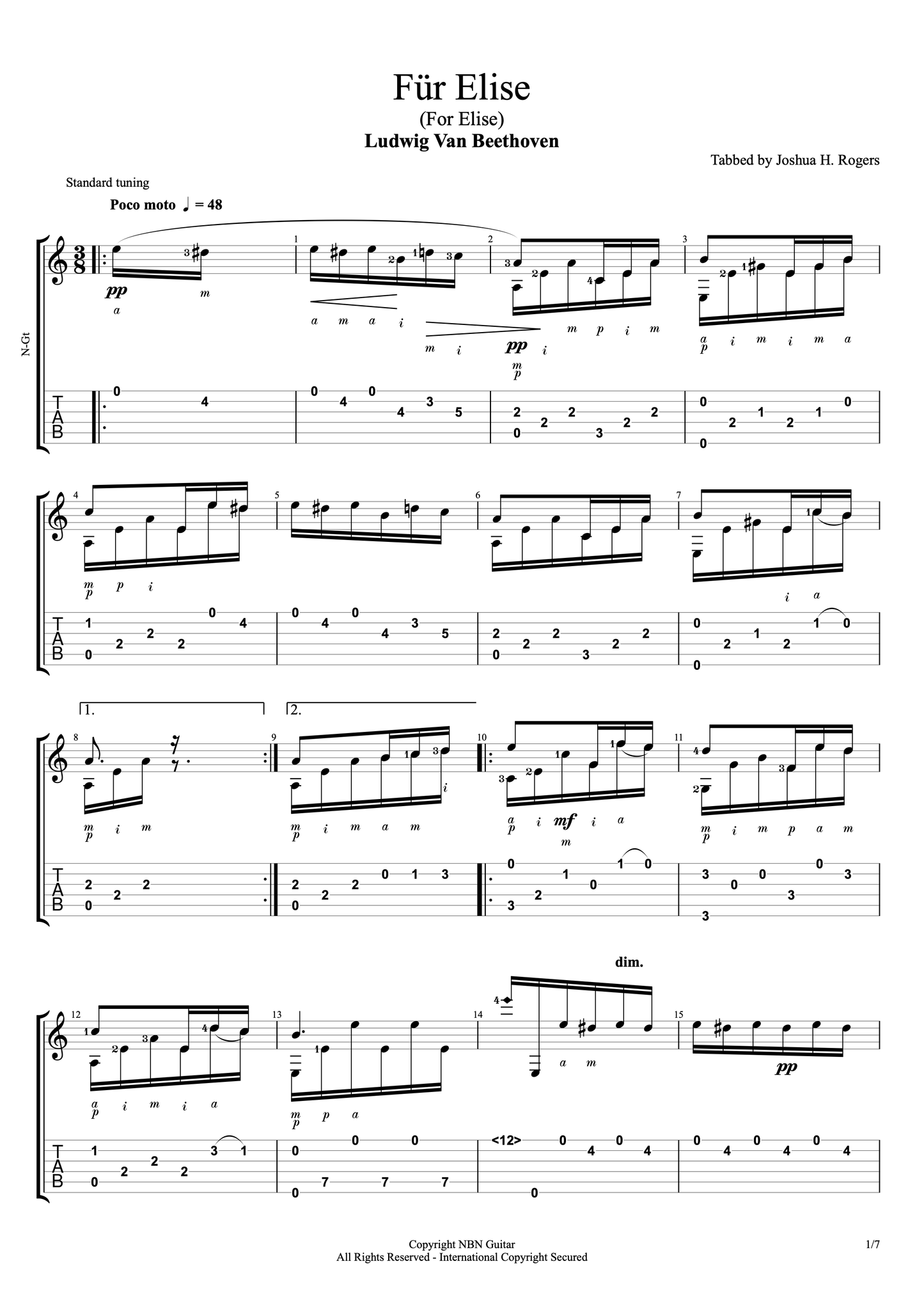 Beethoven Scores - The NBN Guitar Ludwig van Beethoven Collection