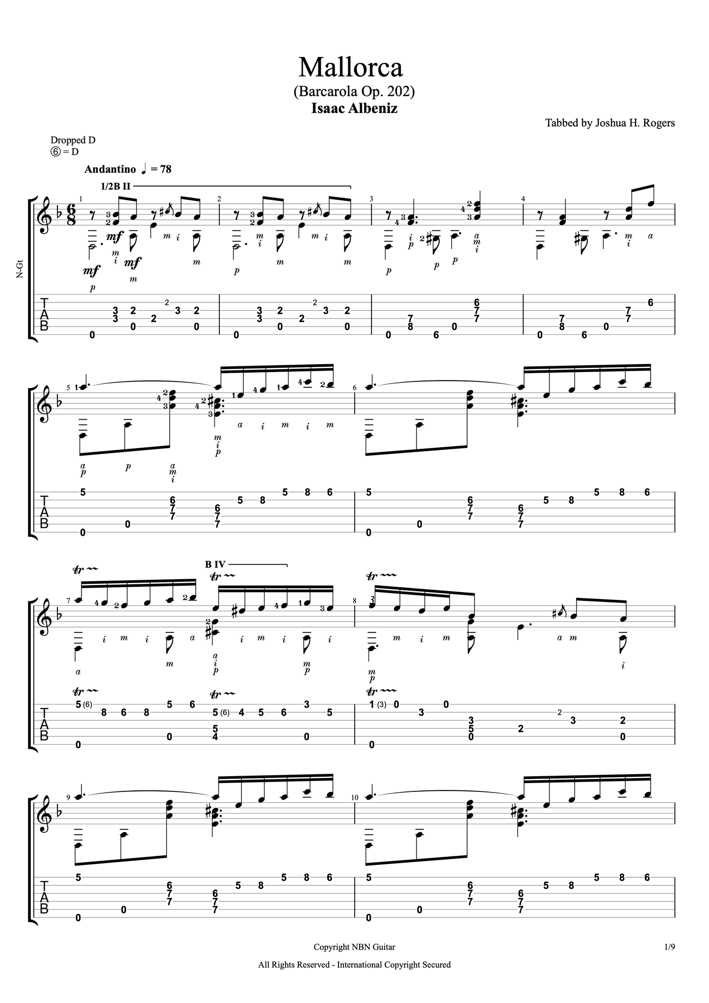 Isaac Albeniz Scores - The NBN Guitar Isaac Albeniz Collection
