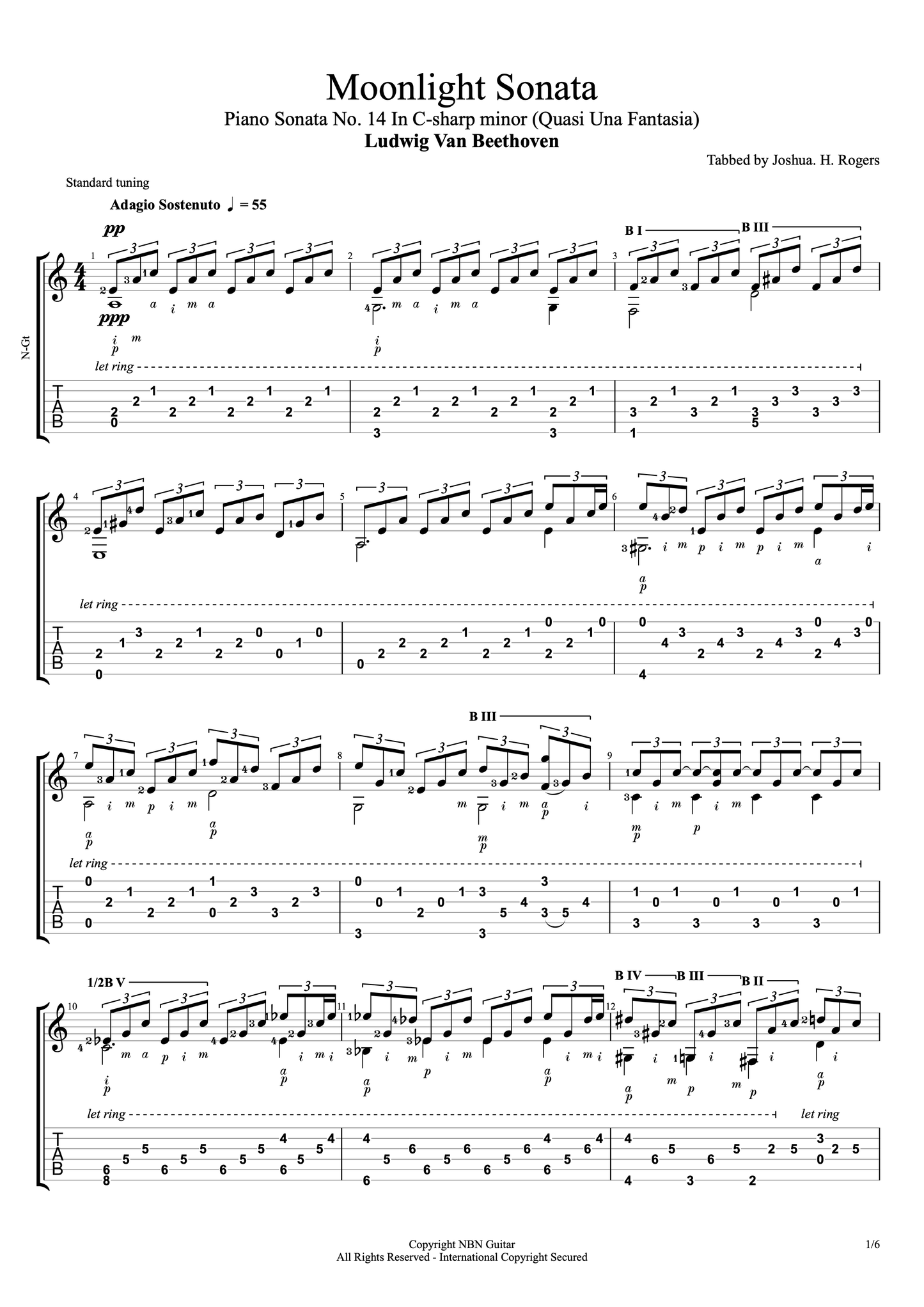 Beethoven Scores - The NBN Guitar Ludwig van Beethoven Collection