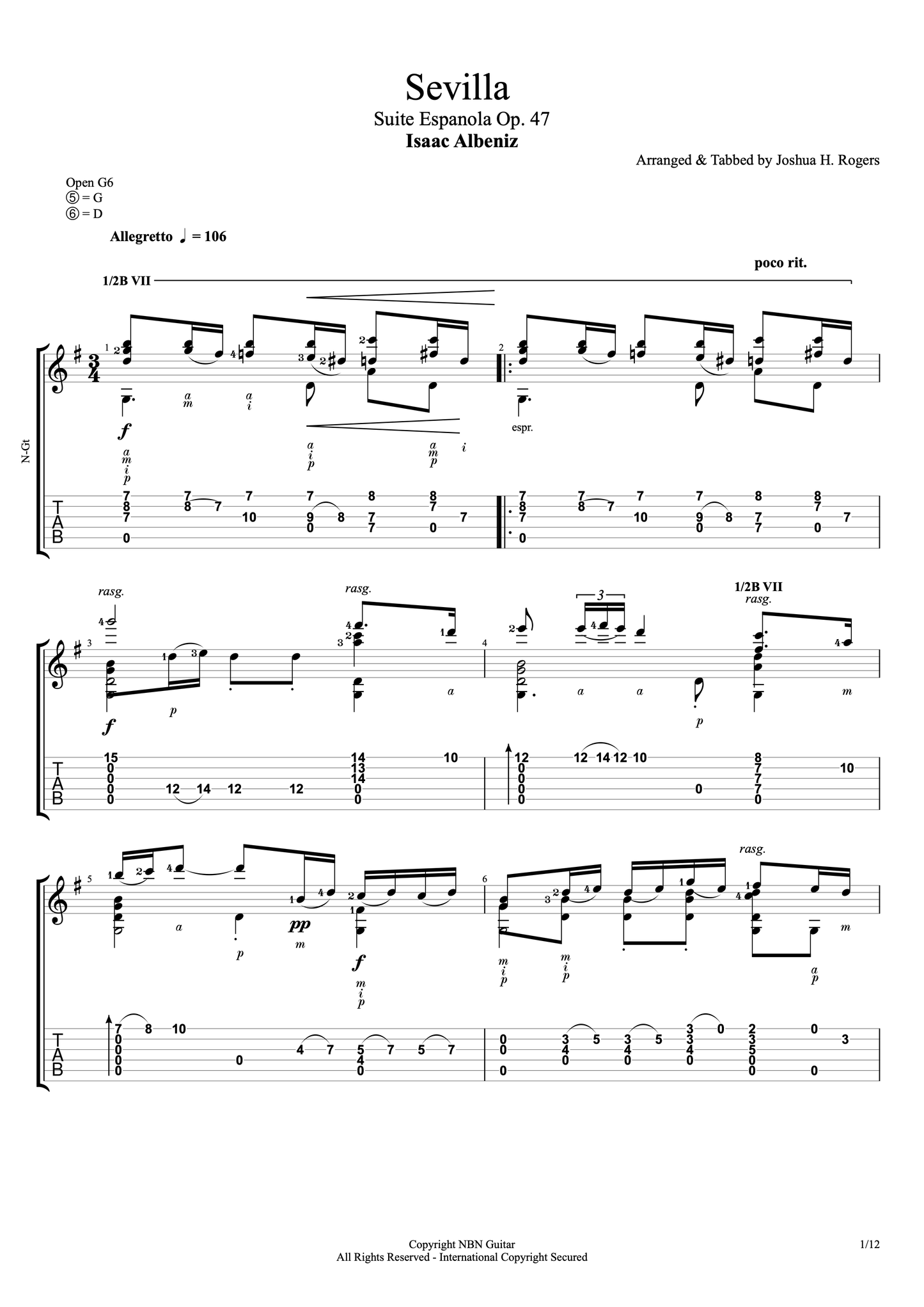Isaac Albeniz Scores - The NBN Guitar Isaac Albeniz Collection